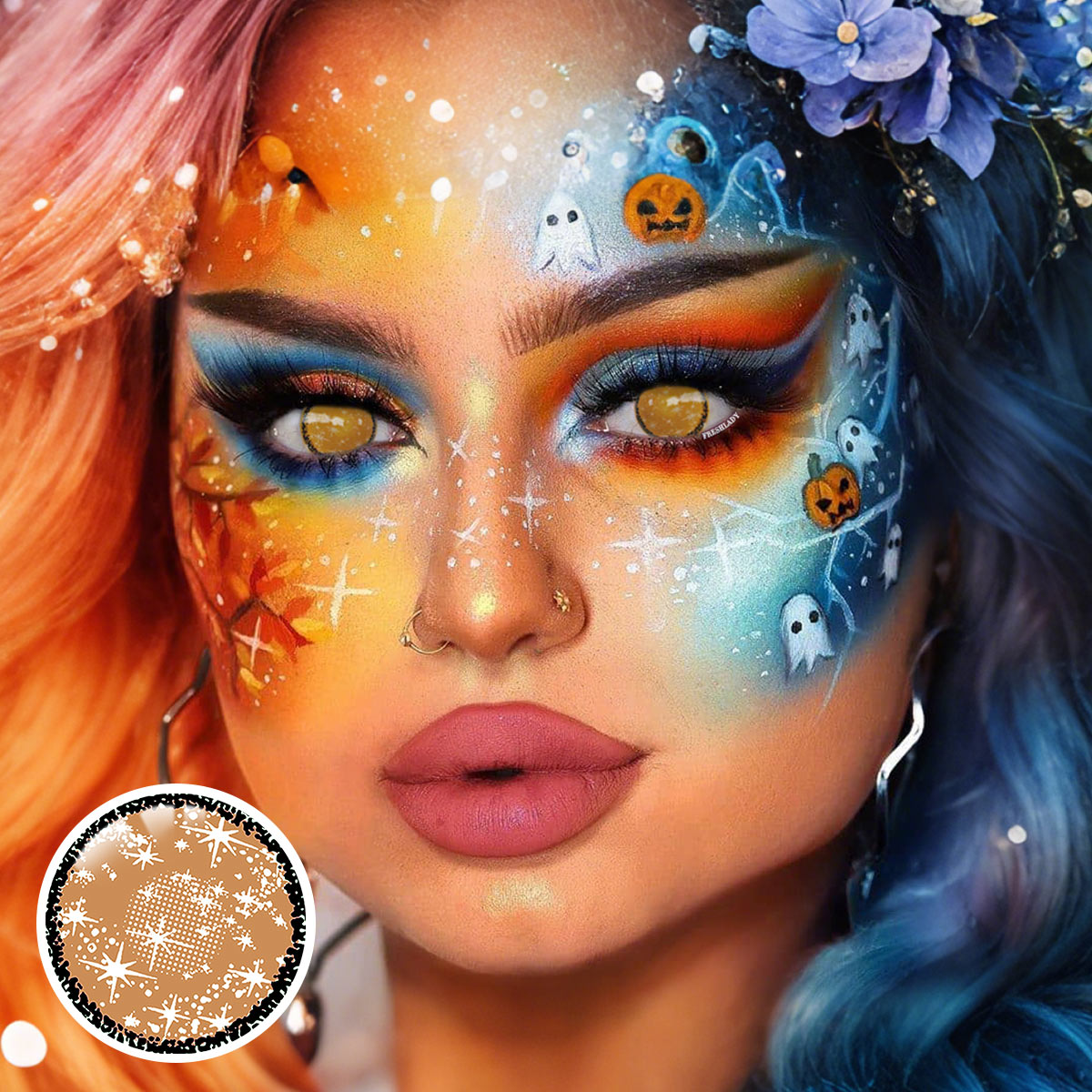 Blind Starry Brown Costume Yearly Contact Lenses