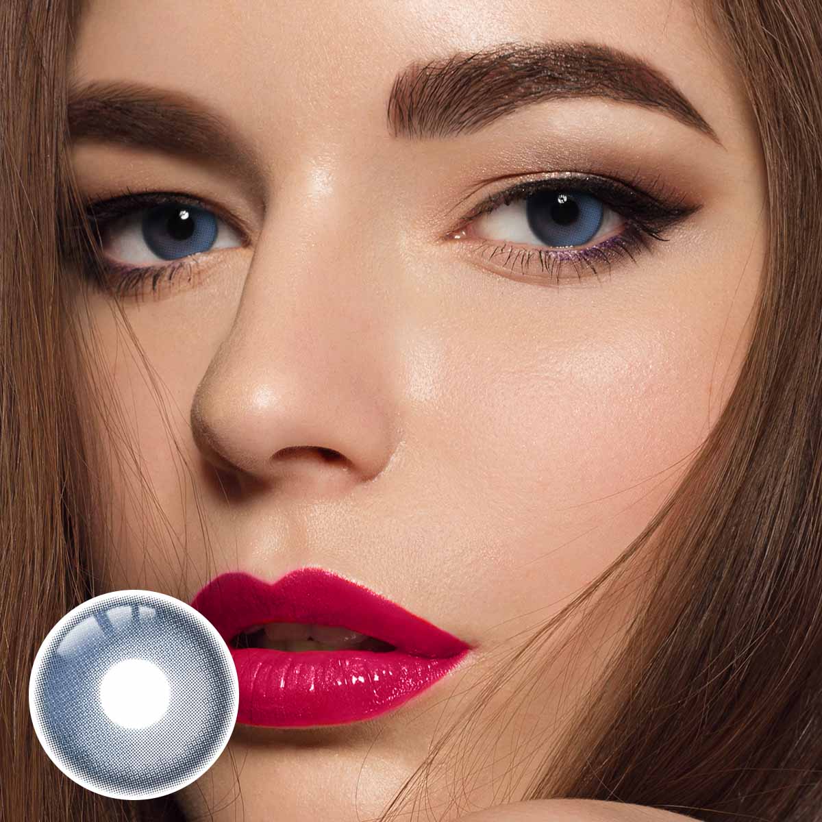 Plain Blue Yearly Contact Lenses