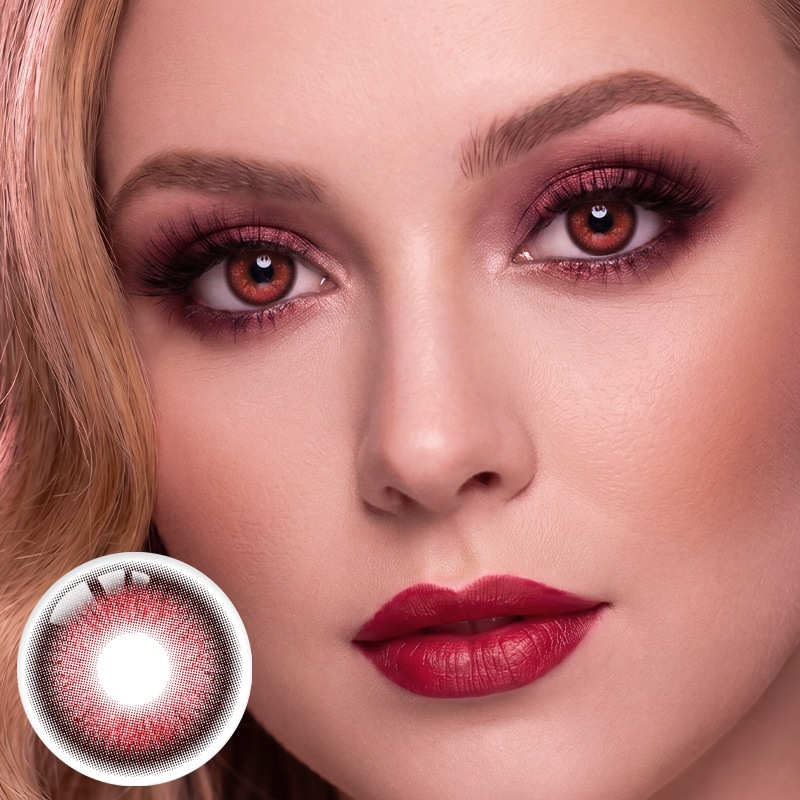 Puffstar Red Prescription Yearly Contact Lenses | 2 Pcs