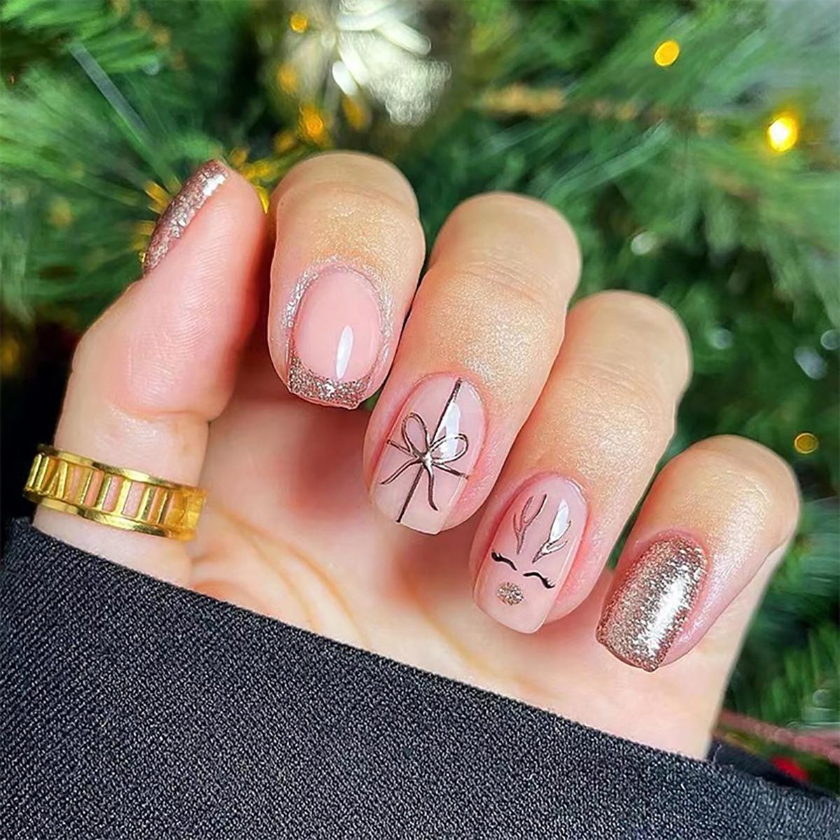 Gilded Spritz Champagne Nails
