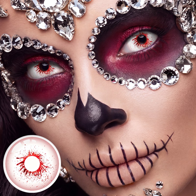 Blood Burst Red 22mm Costume Yearly Contact Lenses| 2 Pcs