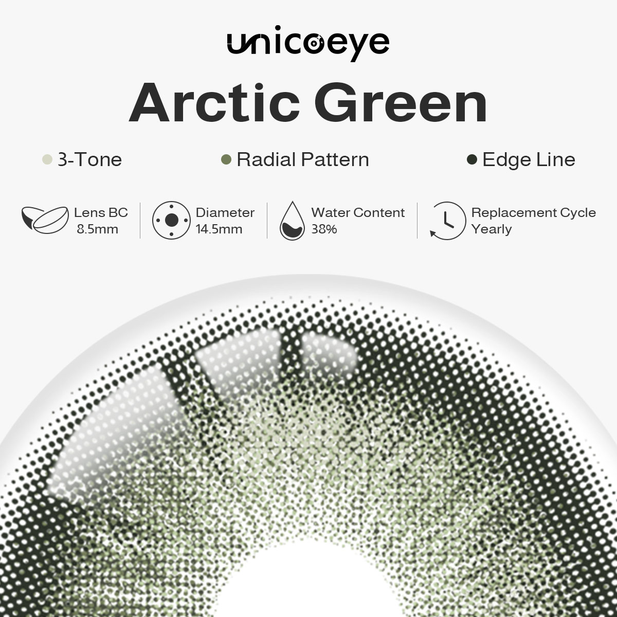 Arctic Green Yearly Contact Lenses
