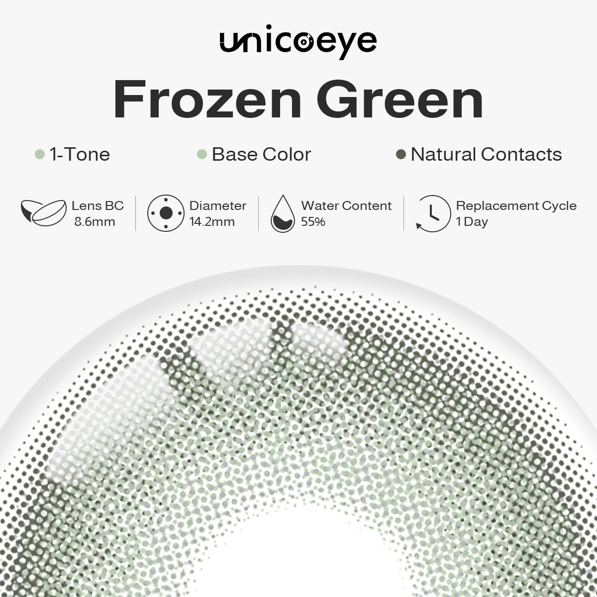 Frozen Green Daily Contact Lenses | 10 Pcs