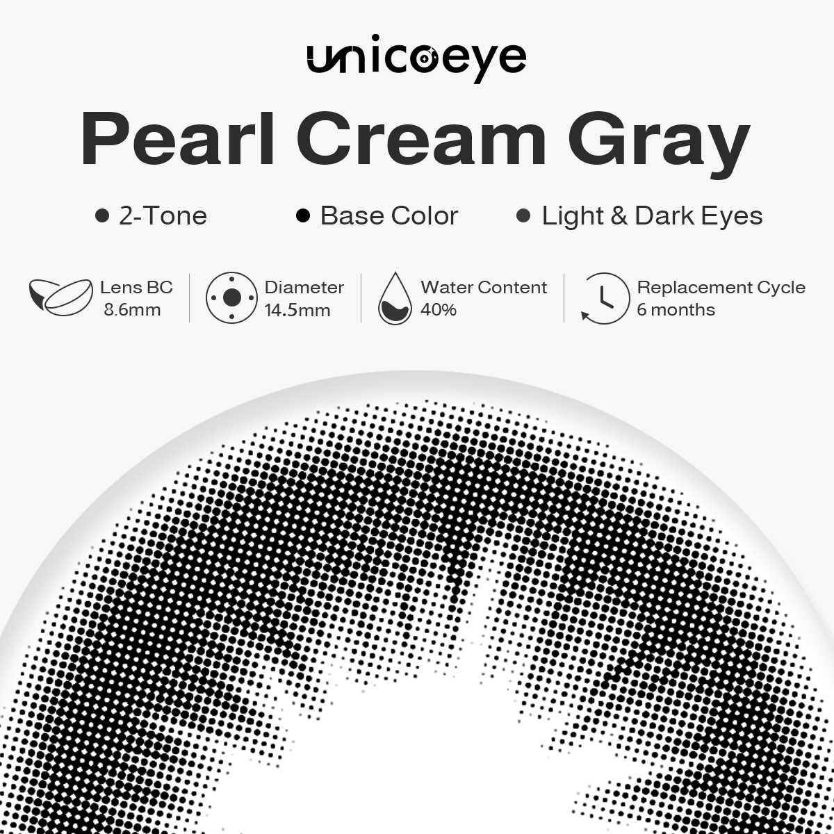 Pearl Cream Gray 6 Month Contact Lenses | 2 Pcs