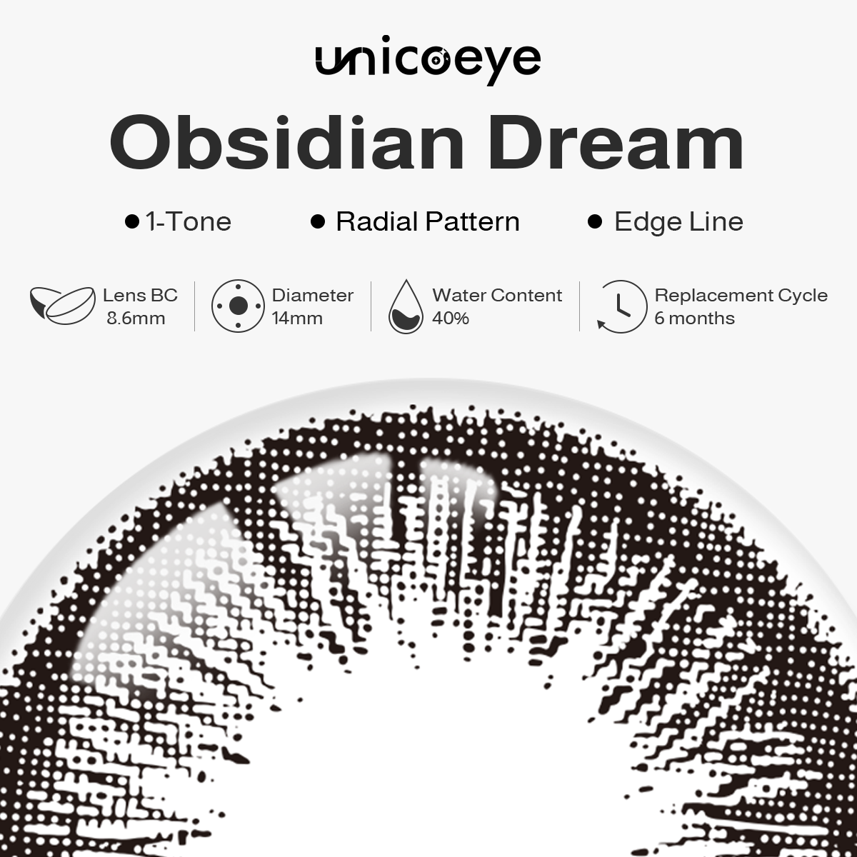 Obsidian Dream Black 6 Months Contact Lenses | 2 Pcs