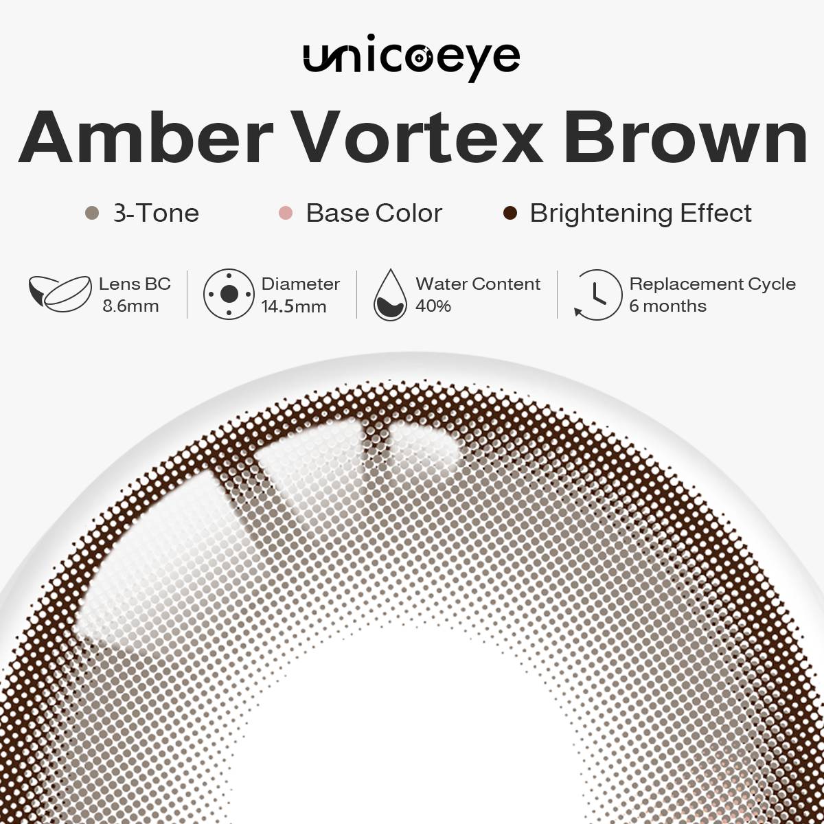 Amber Vortex Brown 6 Months Contact Lenses | 2 Pcs