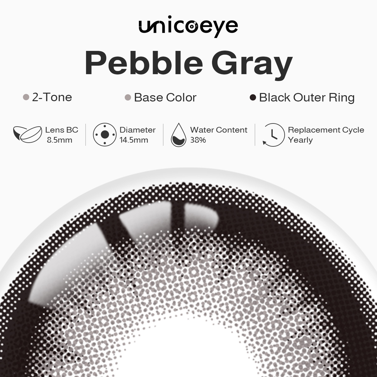 Pebble Gray Yearly Contact Lenses