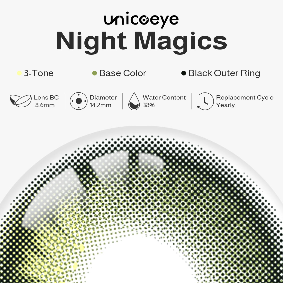 Night Magics Green Yearly Contact Lenses