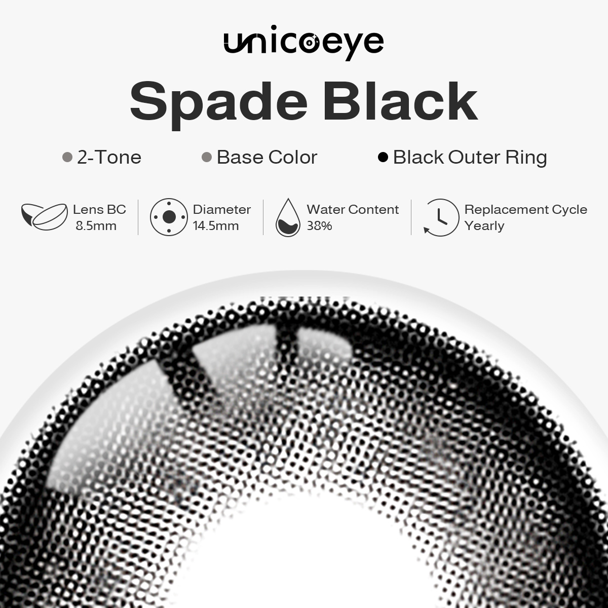 Spade Black Yearly Contact Lenses
