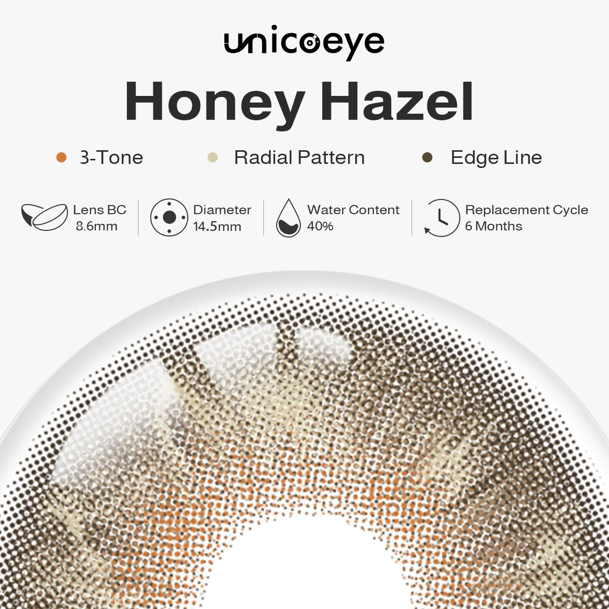 Honey Hazel 6 Months Contact Lenses | 2 Pcs