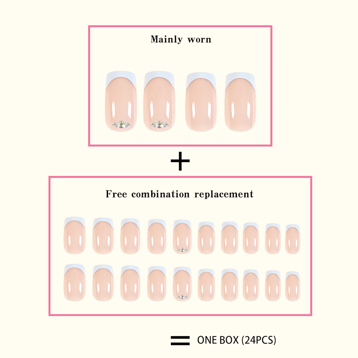 Diamond Frost Pink Nails