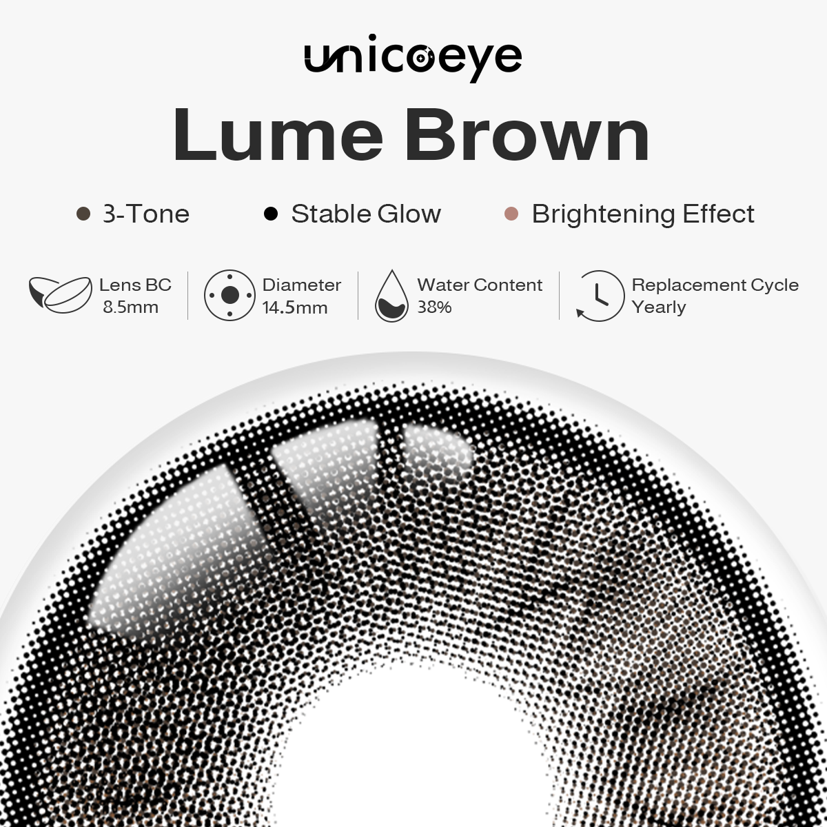 Lume Brown Prescription Yearly Contact Lenses | 2 Pcs