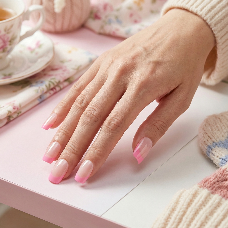 Pure Dark Pink Nails