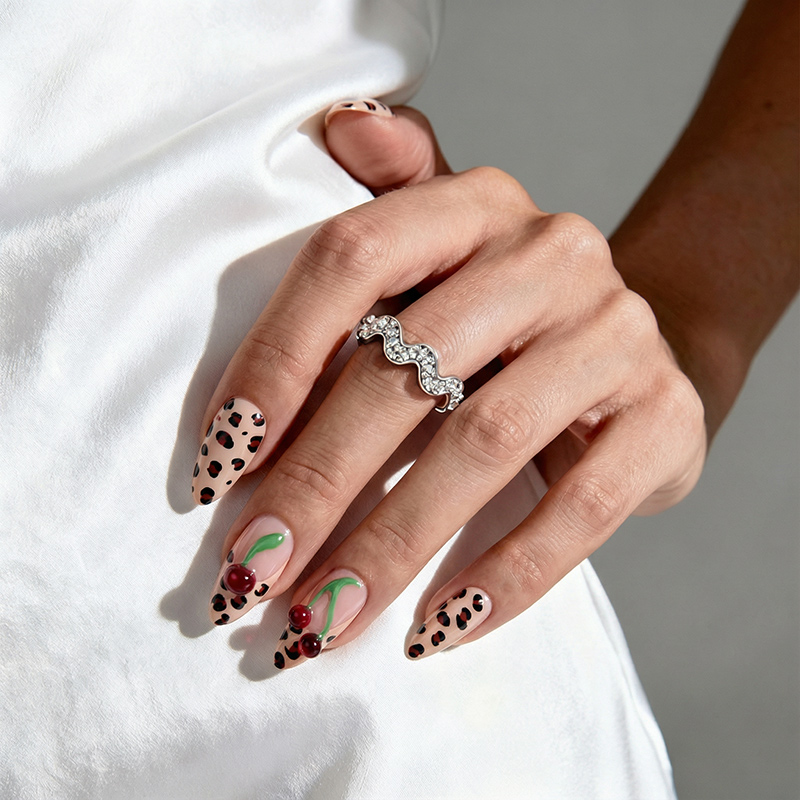 Wild Cherry Multicolor Nails