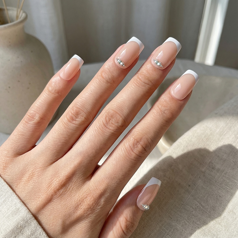 Diamond Frost Pink Nails