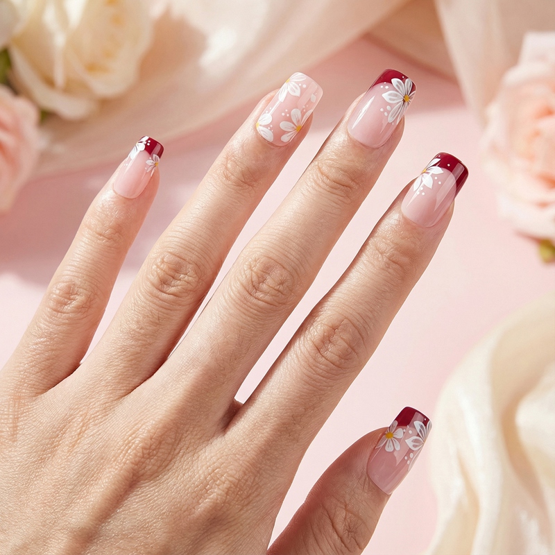 Blossom Kiss Pink Nails