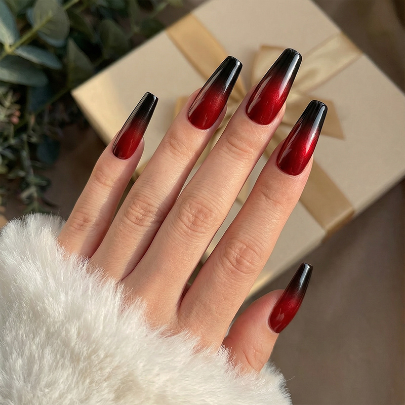 Ballet Black Red Nails