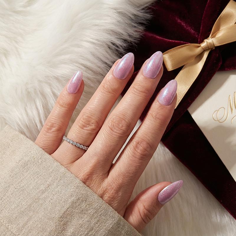 Polar Glitter Purple Nails