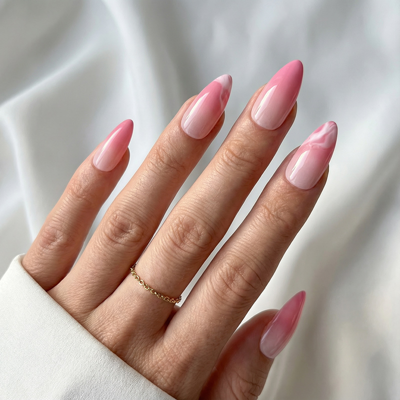 Rosy Mist Pink Nails