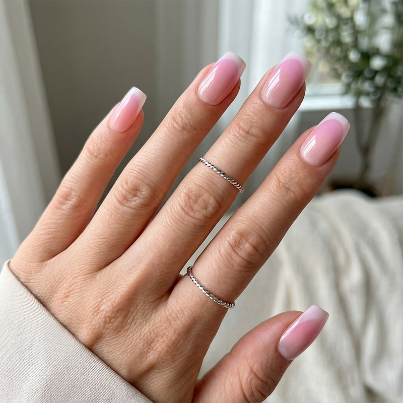 Summer Gradient Dark Pink Nails