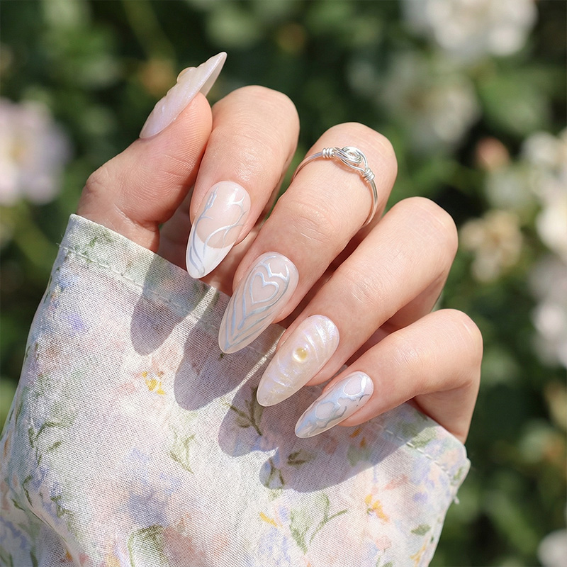 Water Ripples Silver Nails