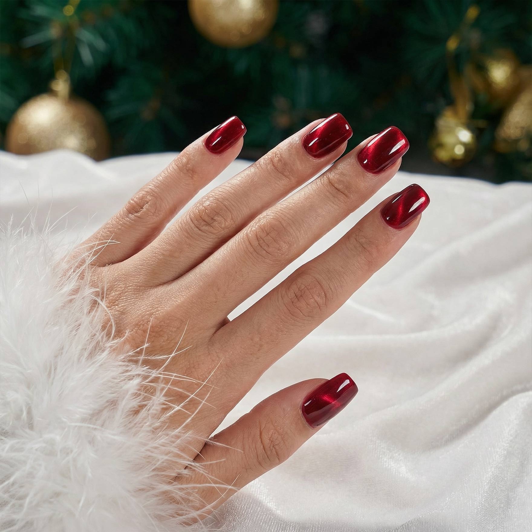 Gemstone Deep Red Nails