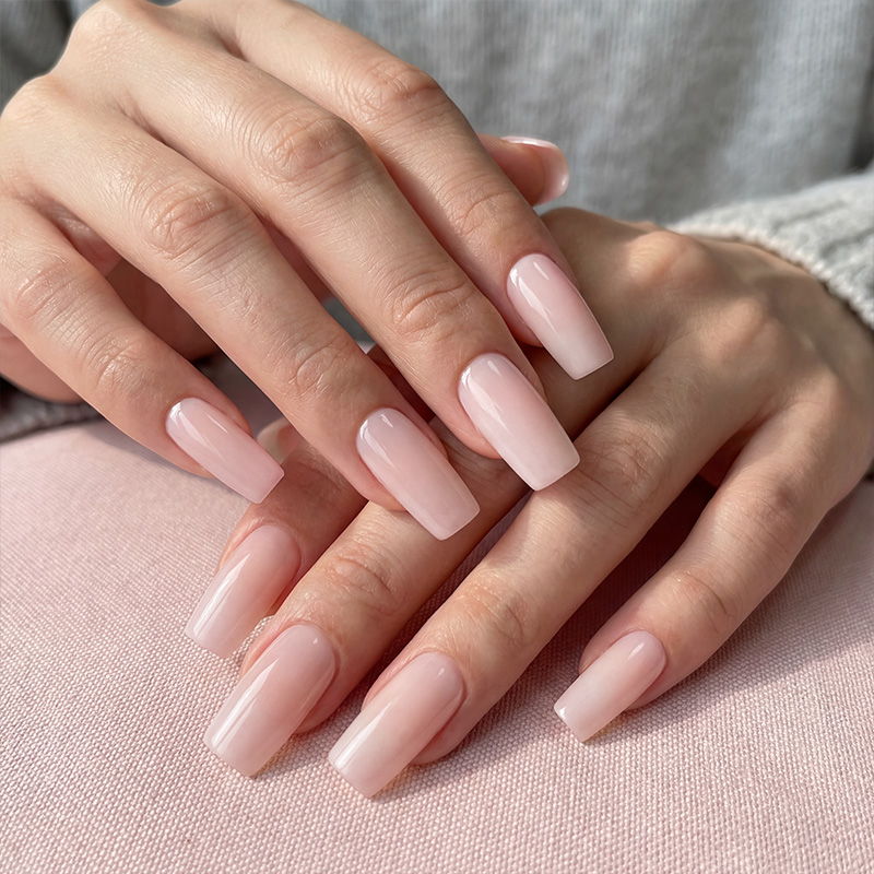 Creamy Nude Pink Nails