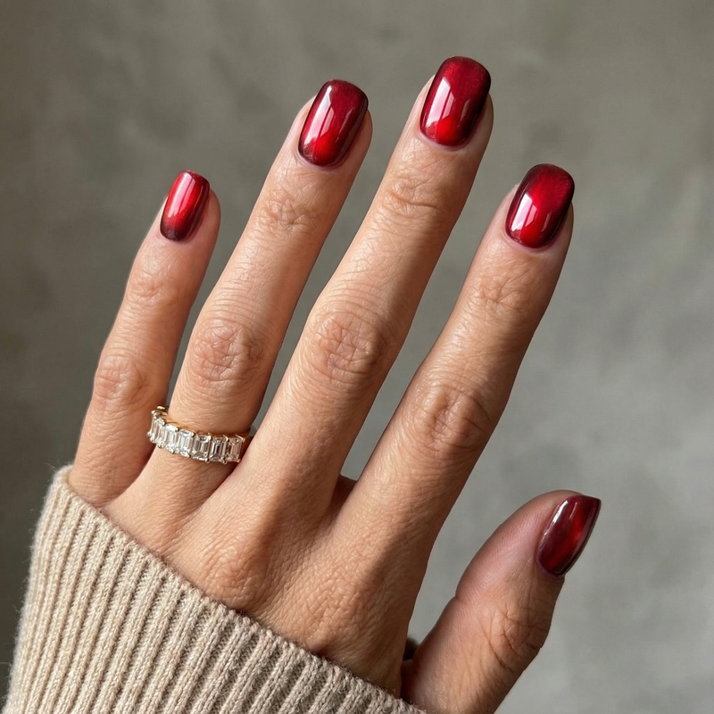 Ruby Glaze Wine Red Nails