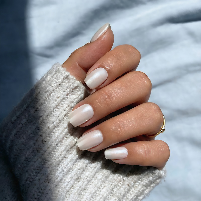 Lunar Frost White Nails