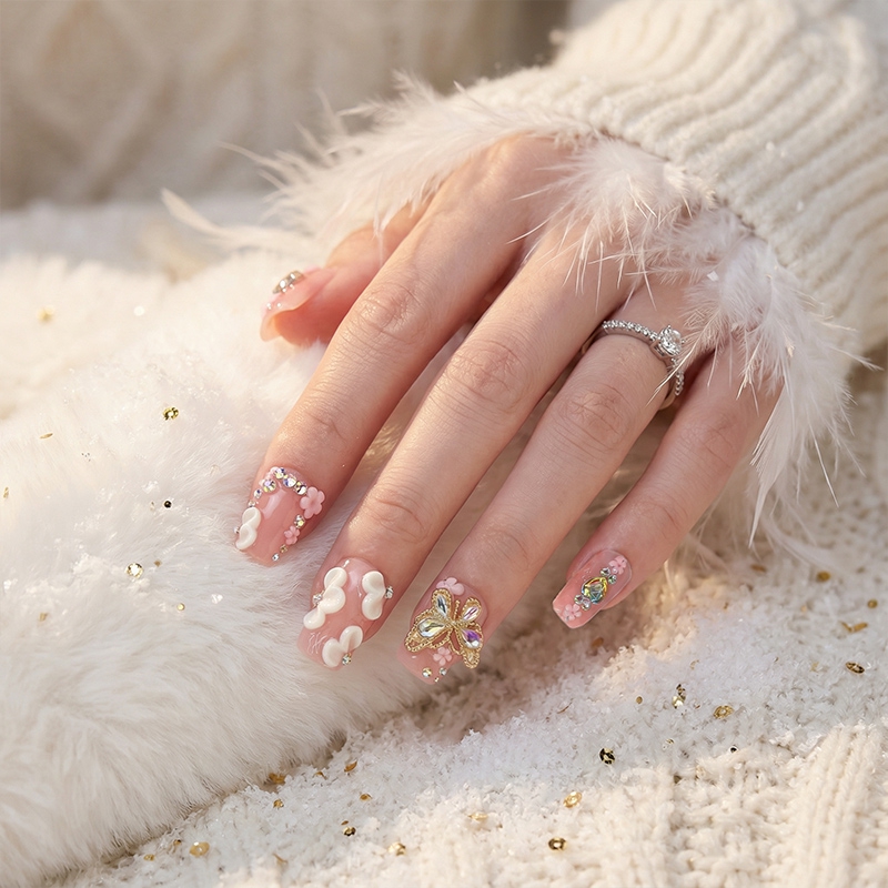 Crystal Kiss Pink Nails