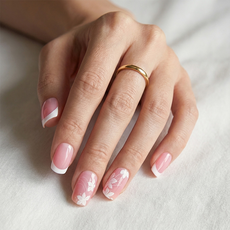 Blossom Pearl Pink Nails