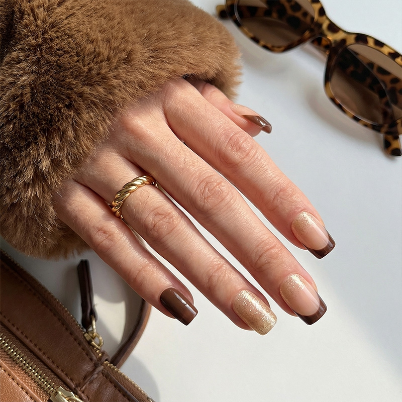 Cocoa Twinkle Brown Nails