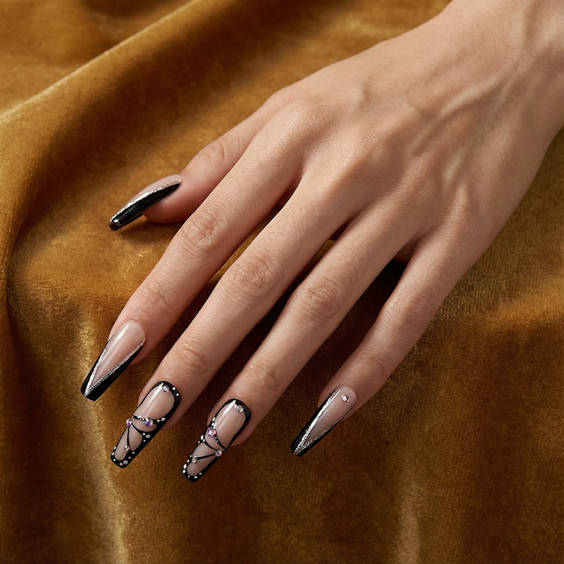 Raven Trim Purple Nails