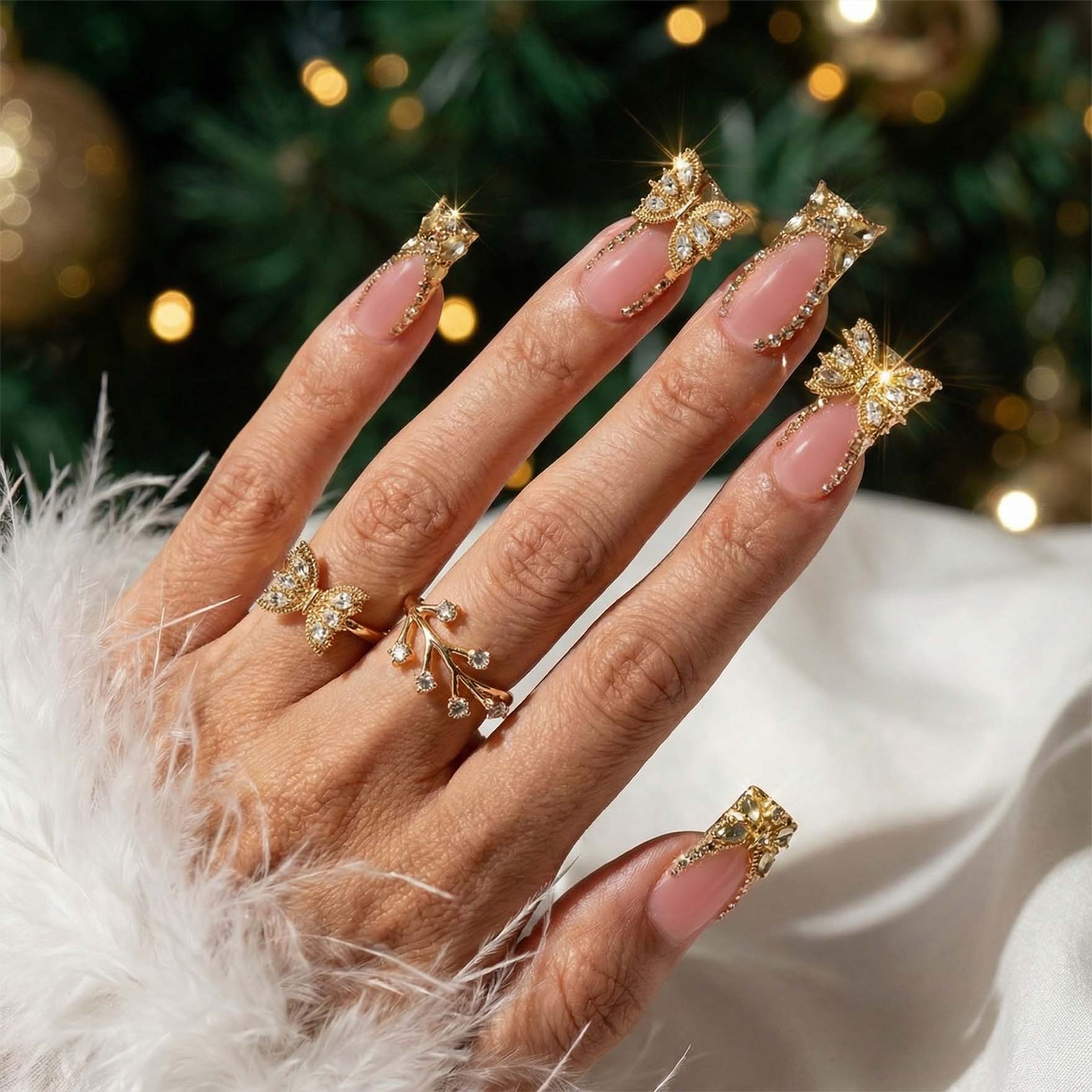 Golden Slay Nails