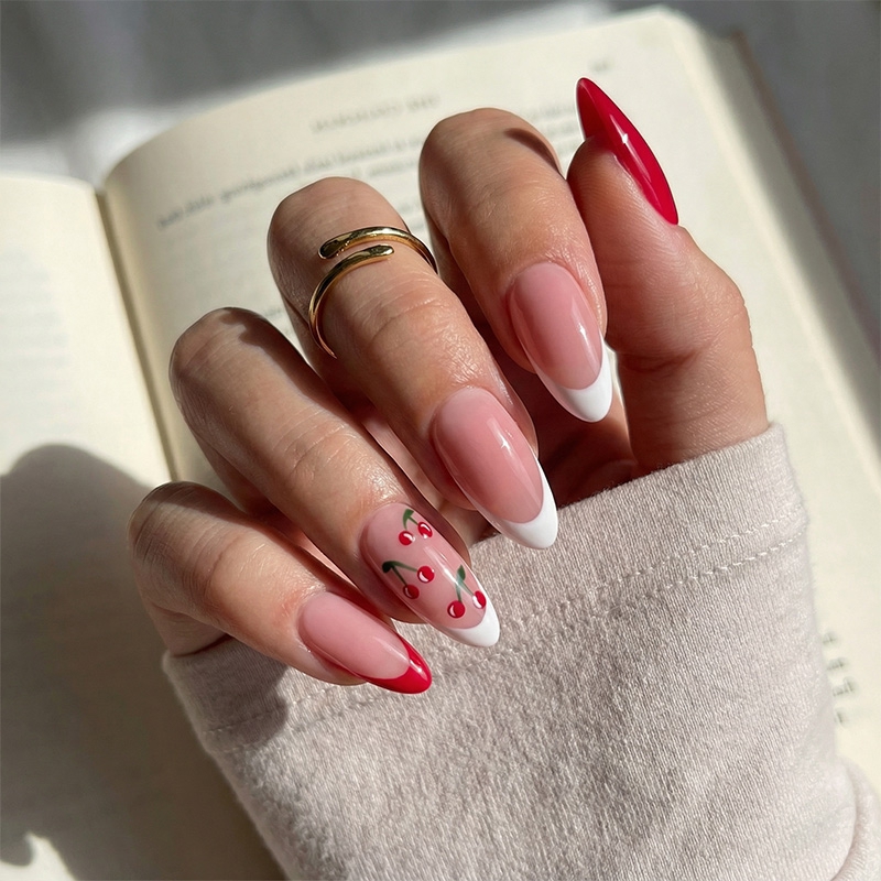 Cherry Crush Pink Nails