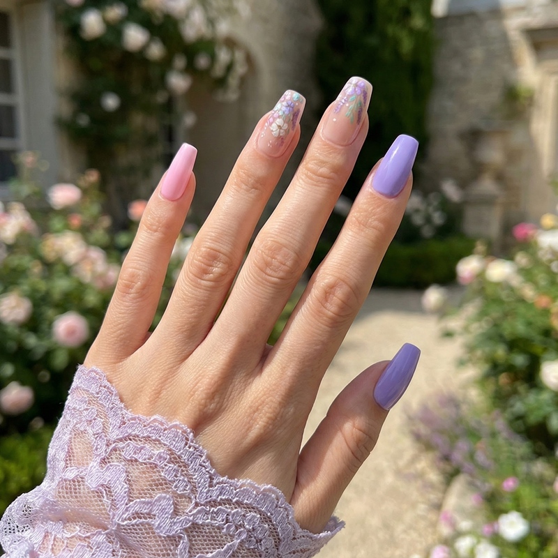 Floral Poetry Multicolor Nails