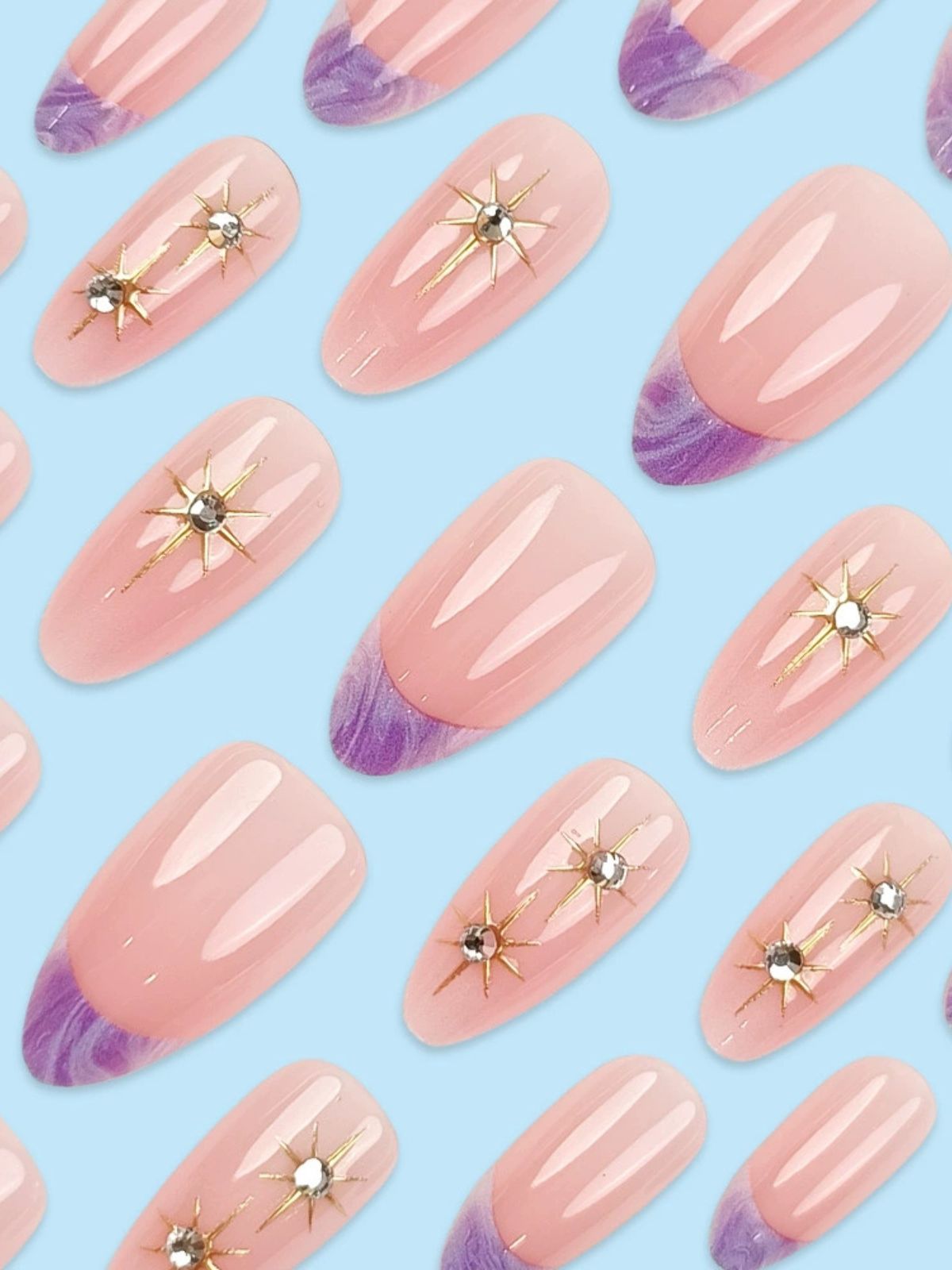 Solar Crown Purple Nails