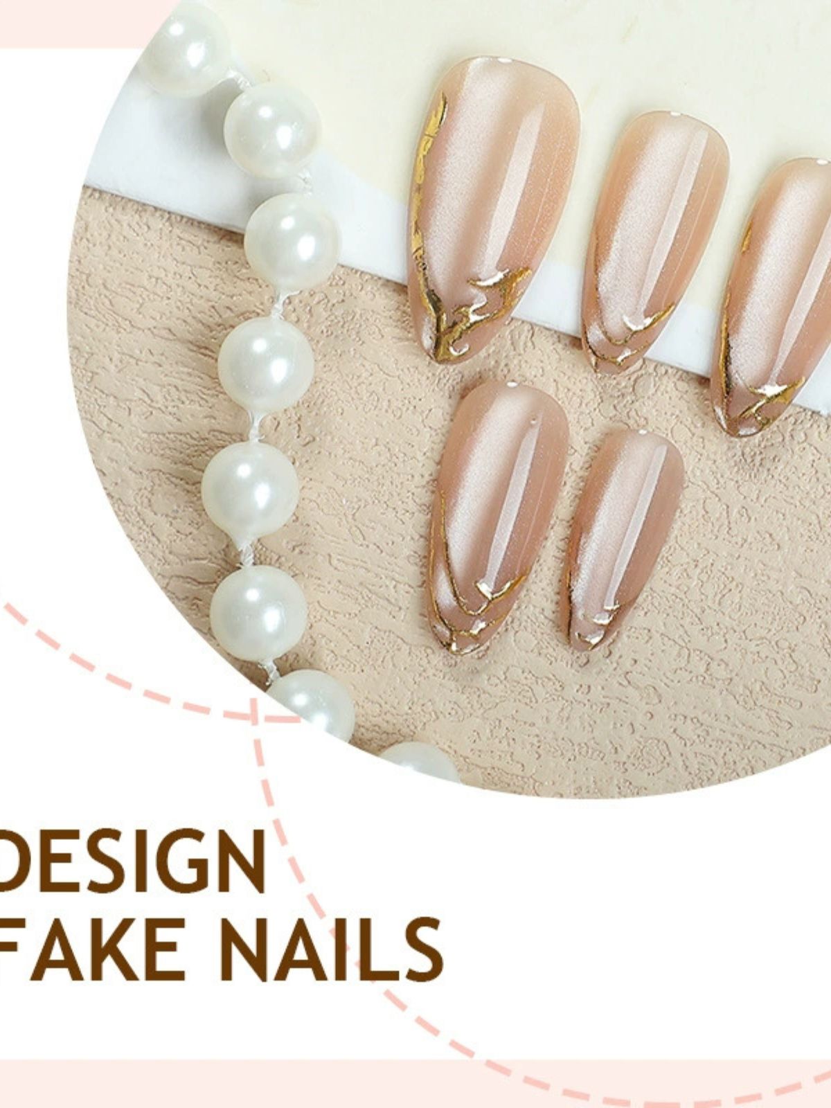 Golden Tips Pink Nails