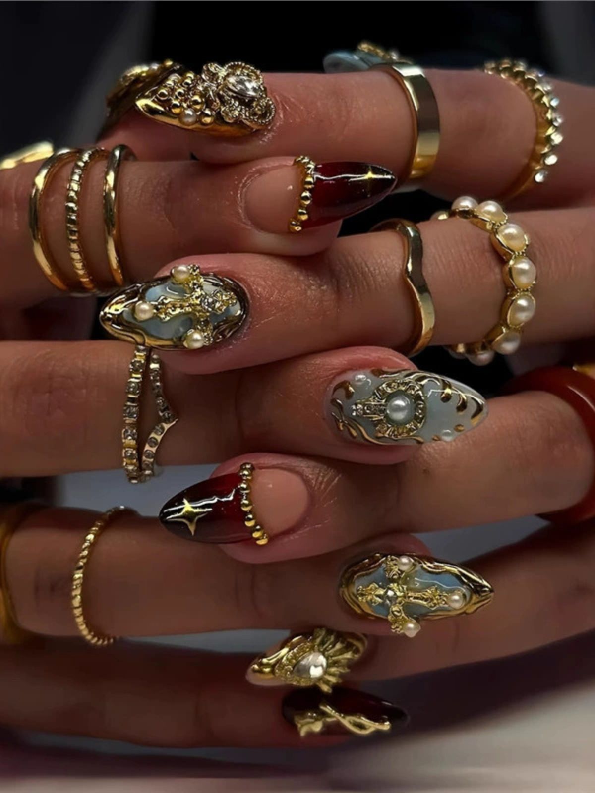 Cross Divine Black Nails