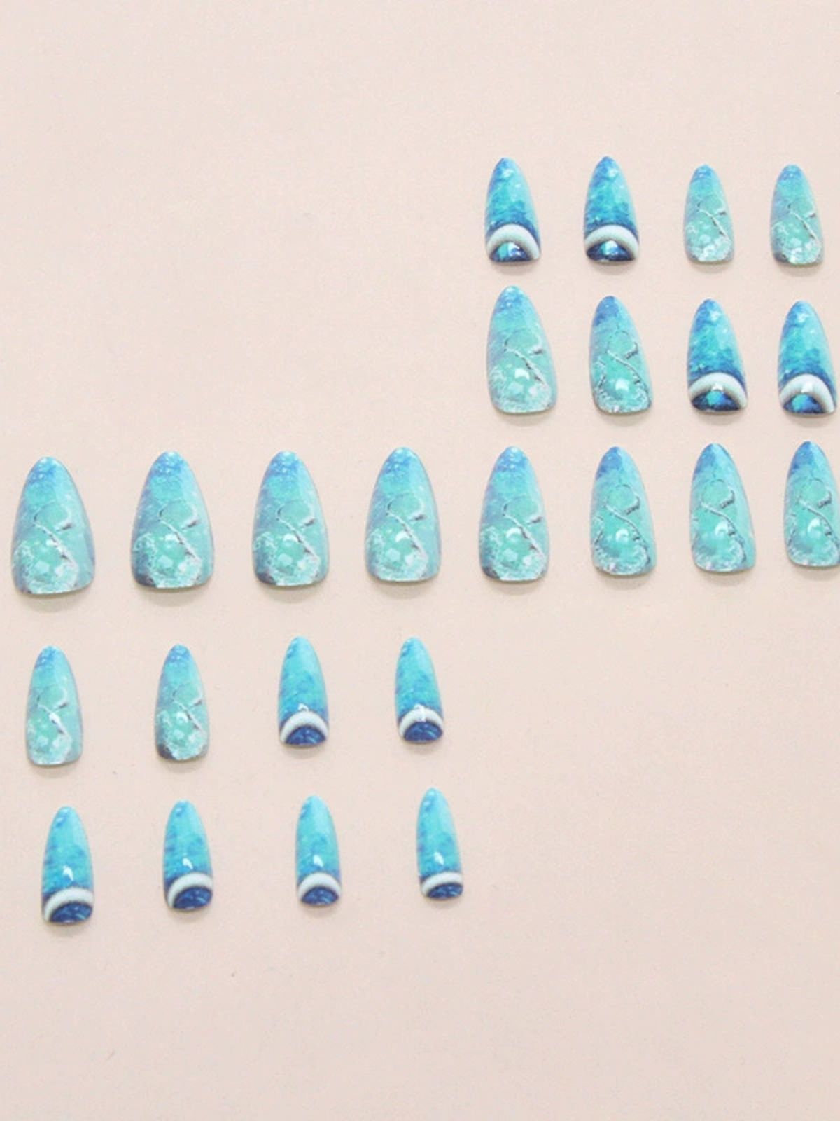 Glass Ocean Blue Nails