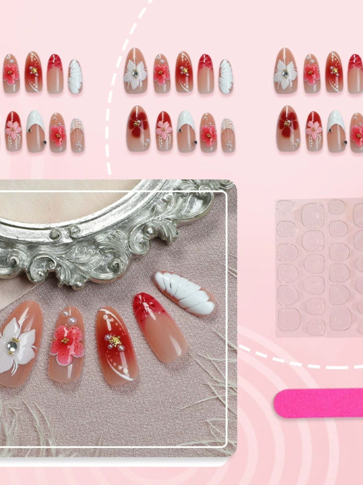 Rose Pearl Pink Nails