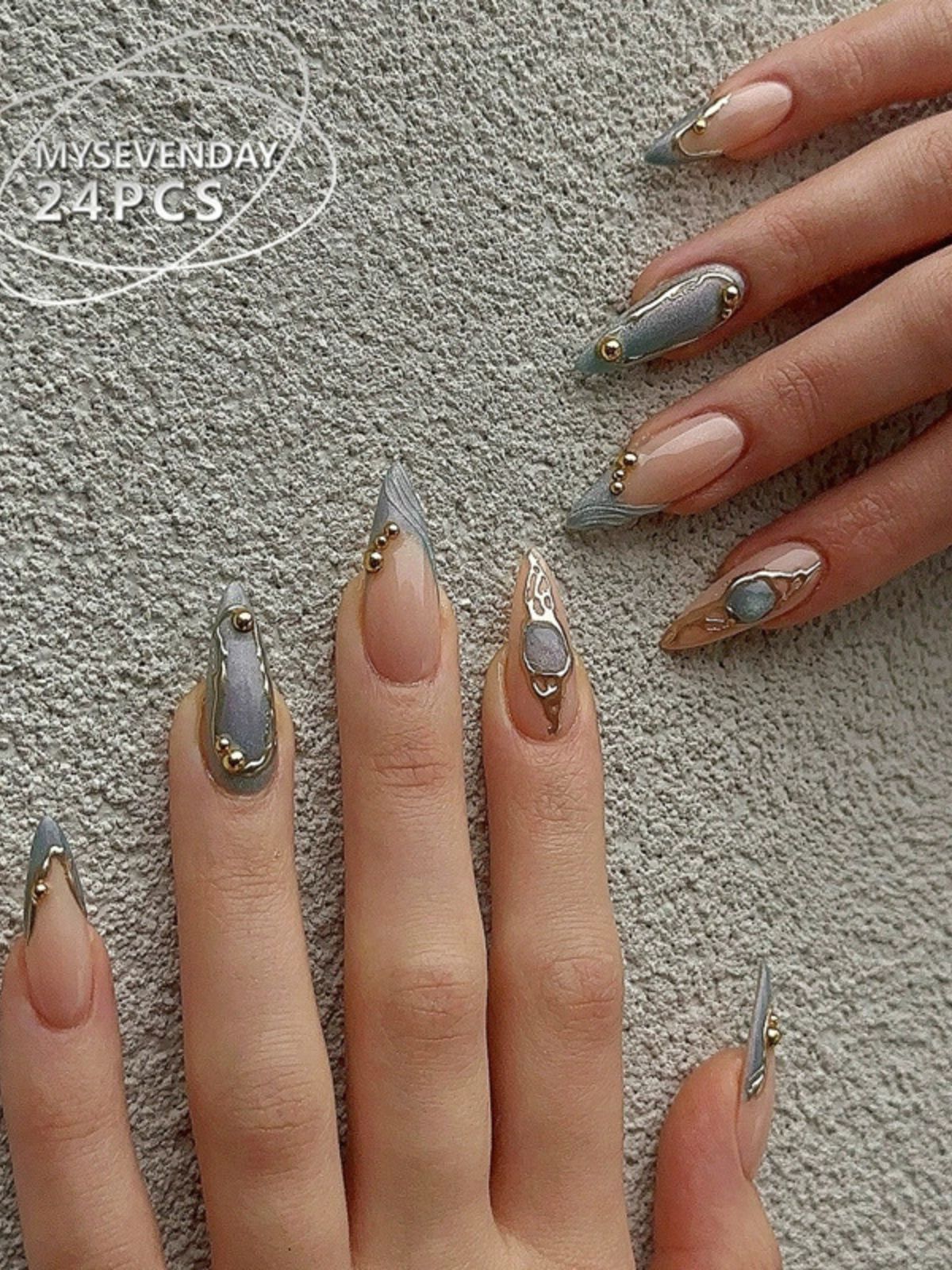 Cobalt Crown Blue Nails