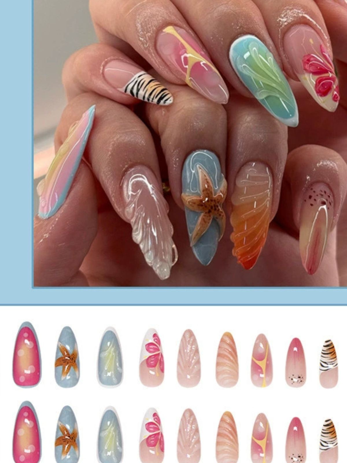Rainbow Beach Multicolor Nails