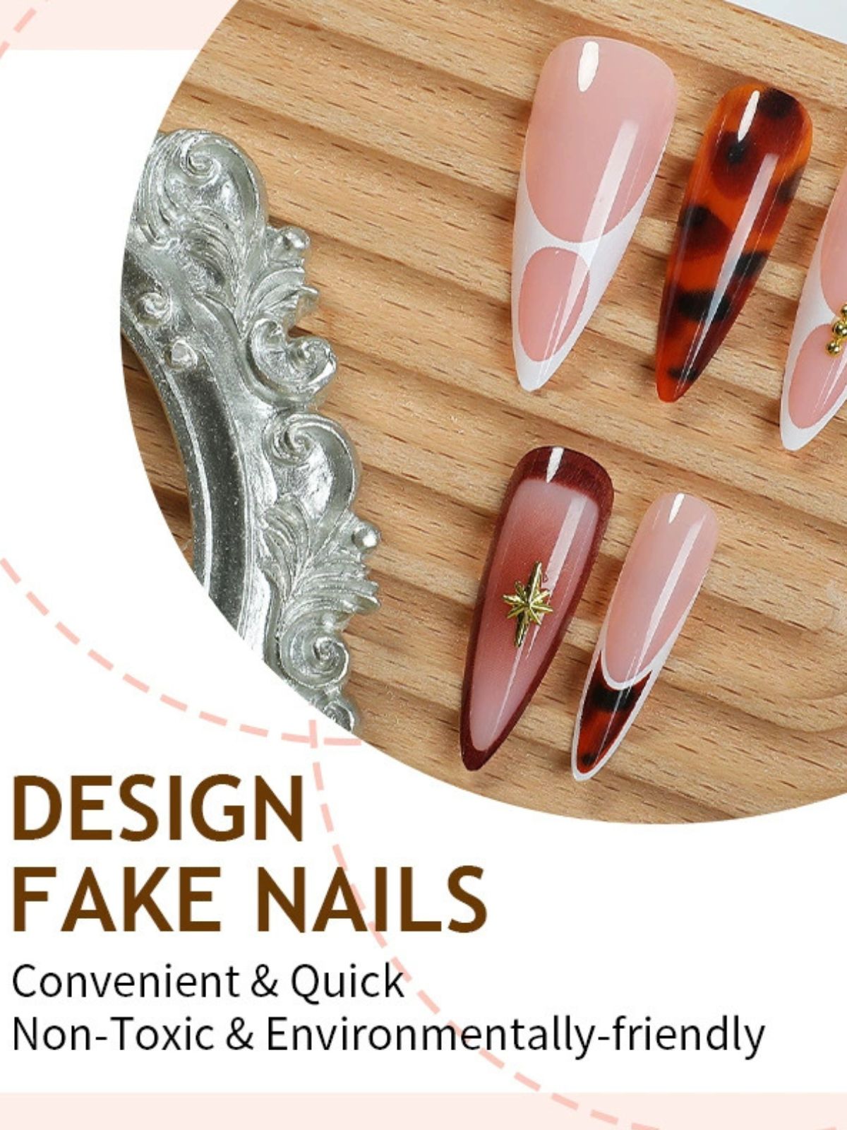 Tortoise Luxe Red Nails