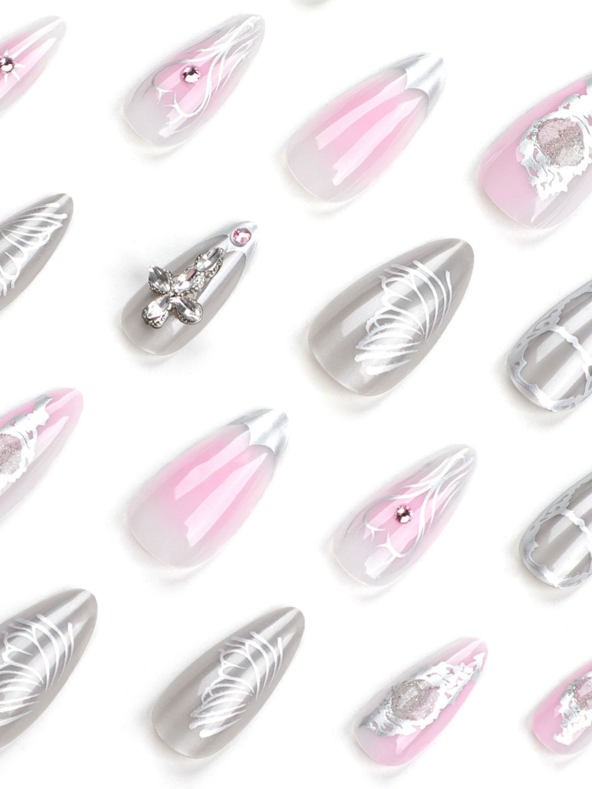 Faith Forward Light Blue Grey Nails