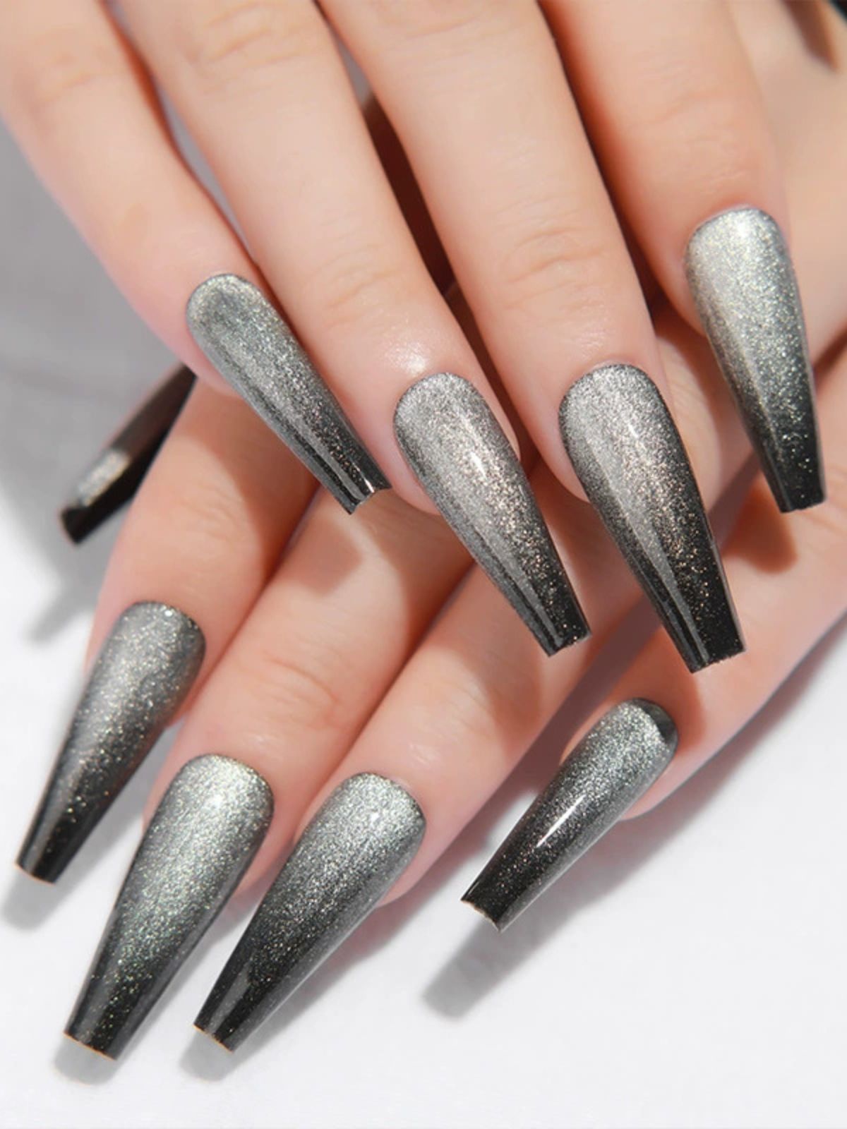 Diamond Dust Silver Nails