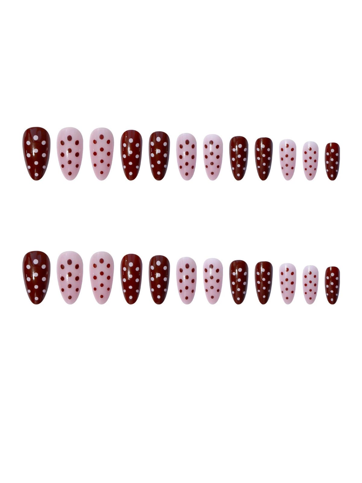 Dotted Love Red Nails