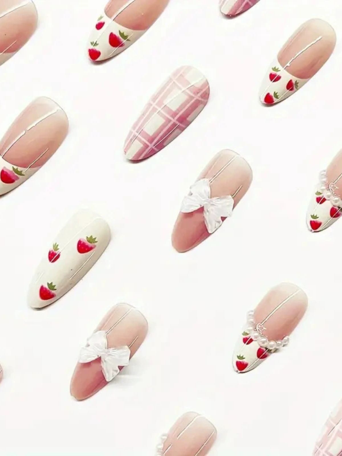 Strawberry Sweetie Pink Nails