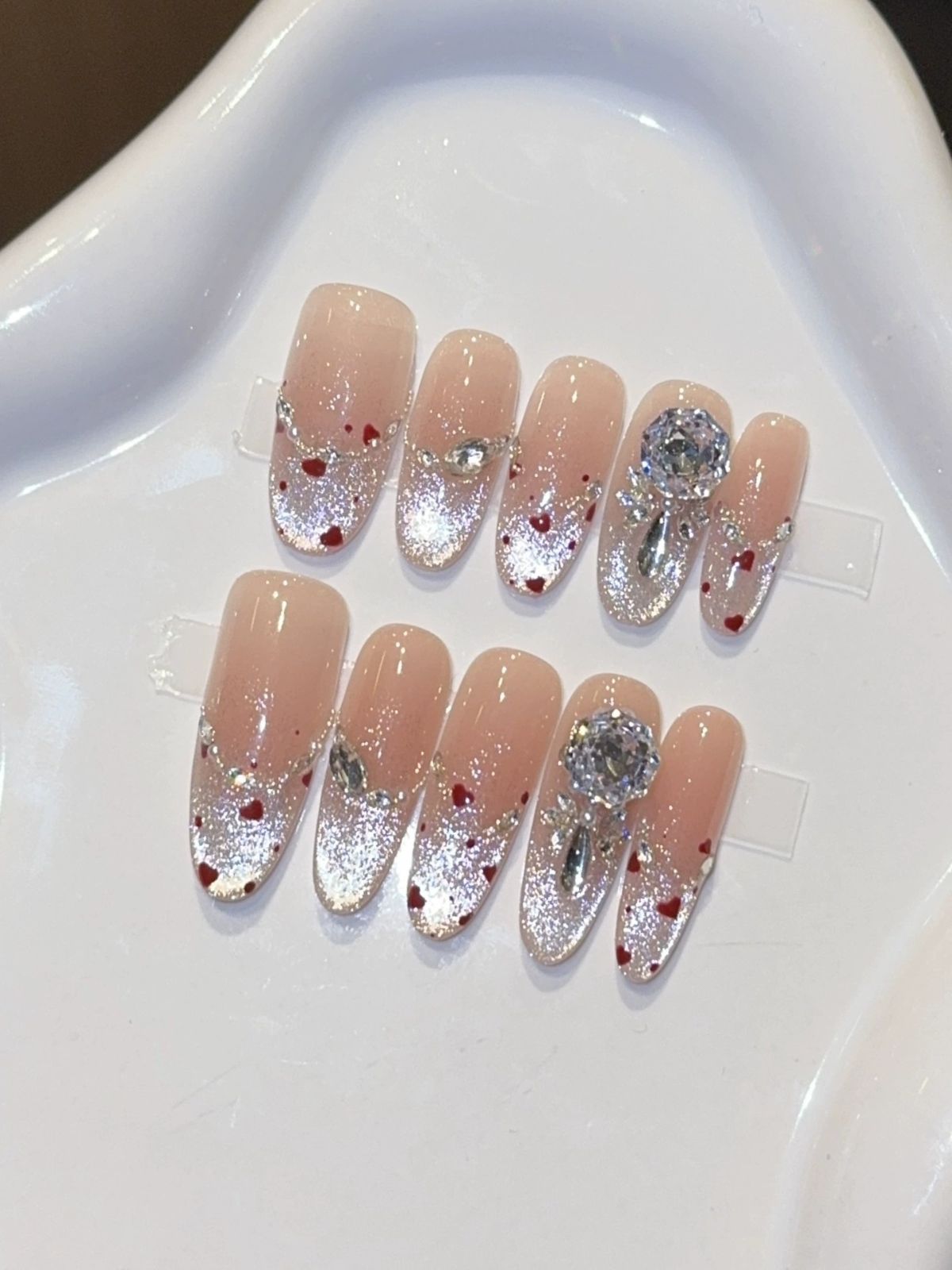 Love Sparkle Pink Nails