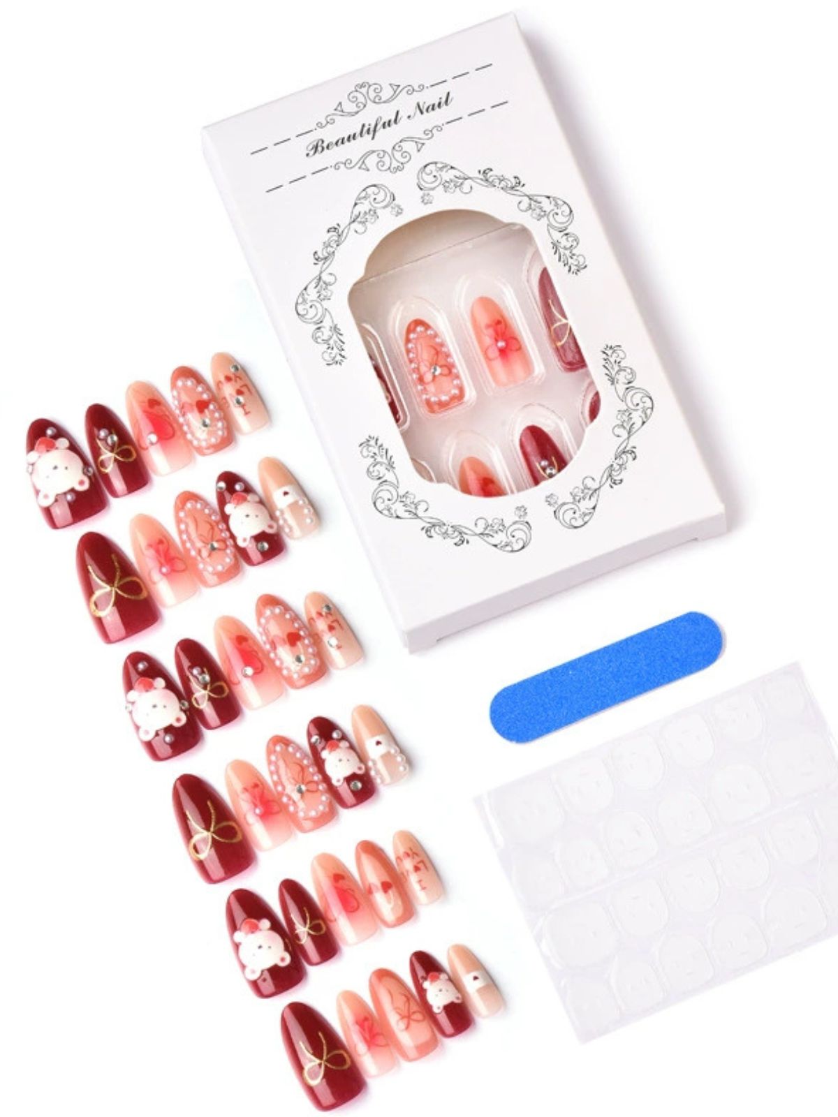 Cherry Envelope Red Nails